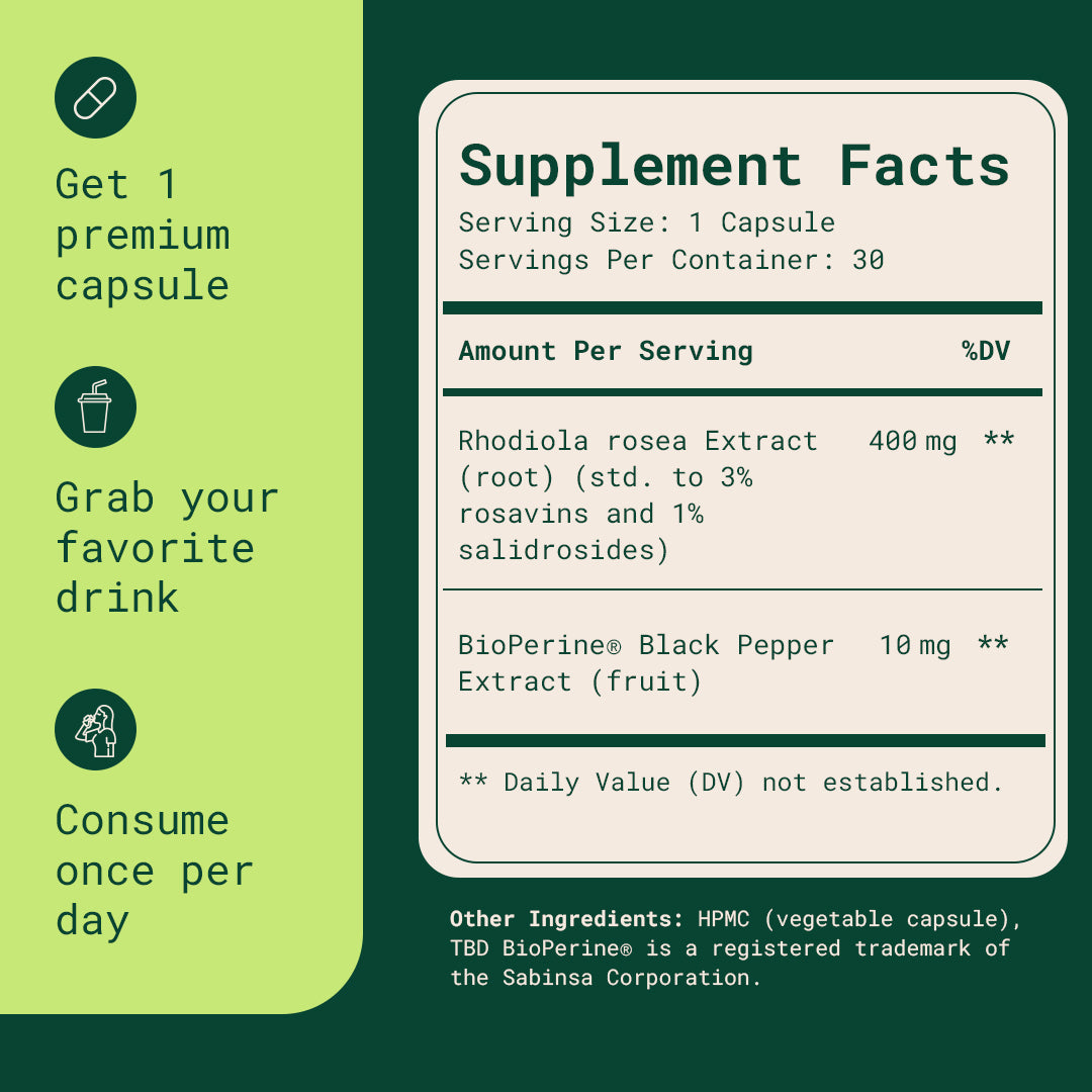Rhodiola rosea root, the adaptogen used in ADIRA capsules