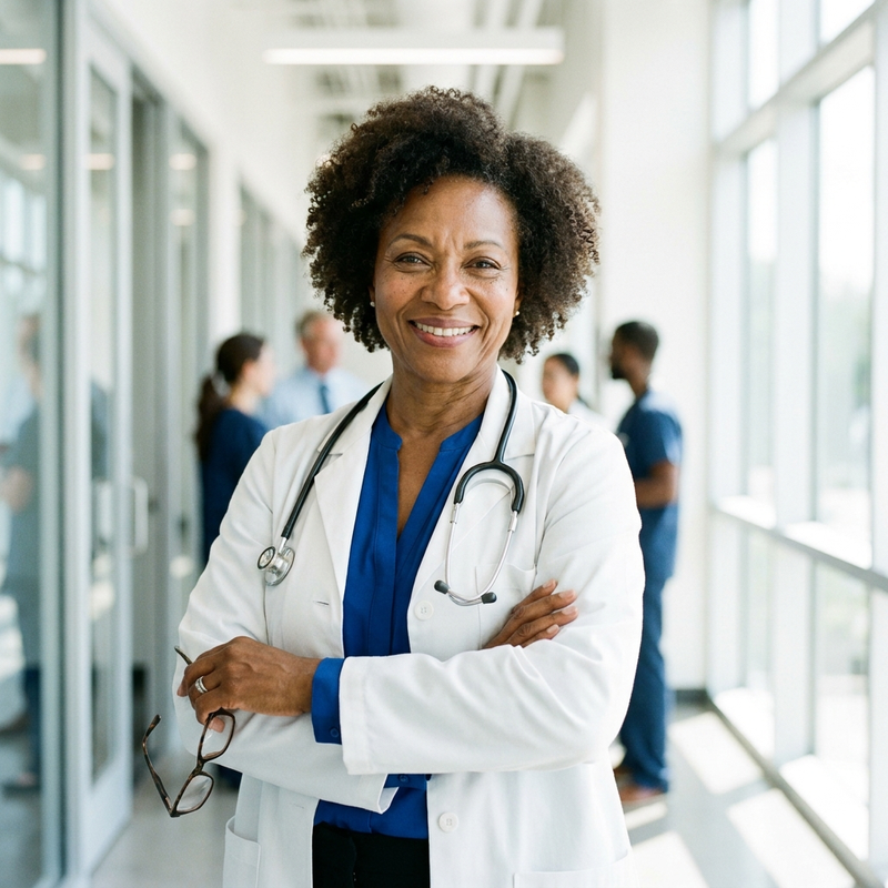 Professionnelle du bien-être souriante dans une clinique lumineuse