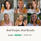 Real people, real results - customers holding ADIRA Botanical Body Oil