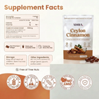 ADIRA Ceylon Cinnamon supplement facts panel