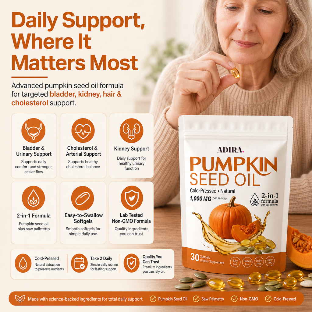 ADIRA Pumpkin Seed Oil softgels – product view 3