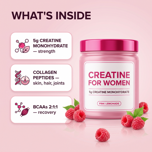 What's inside: 5g creatine monohydrate, collagen peptides, BCAAs